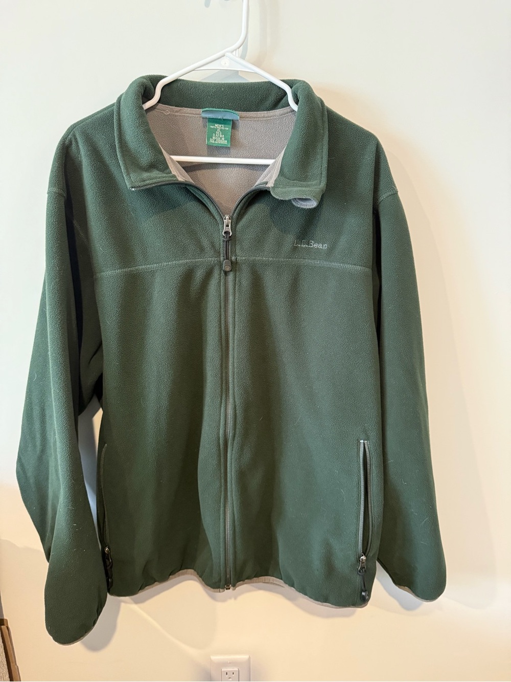 L.L. Bean Men's Forest Green Full-Zip Fleece Jacket